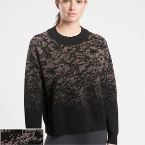 Athleta Black and Brown Patterned Sweater